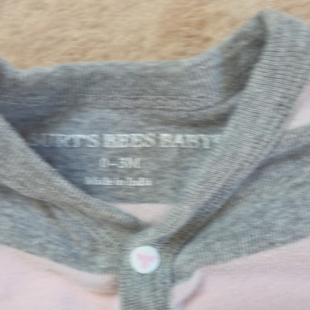 Burt's Bees Baby Organic Rugby Stripe Romper 0-3m - Picture 8 of 13